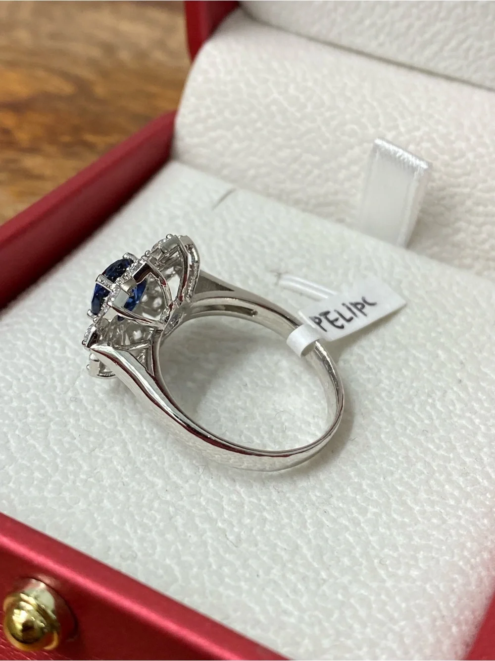 925 Sterling Silver White And Blue CZ Ring